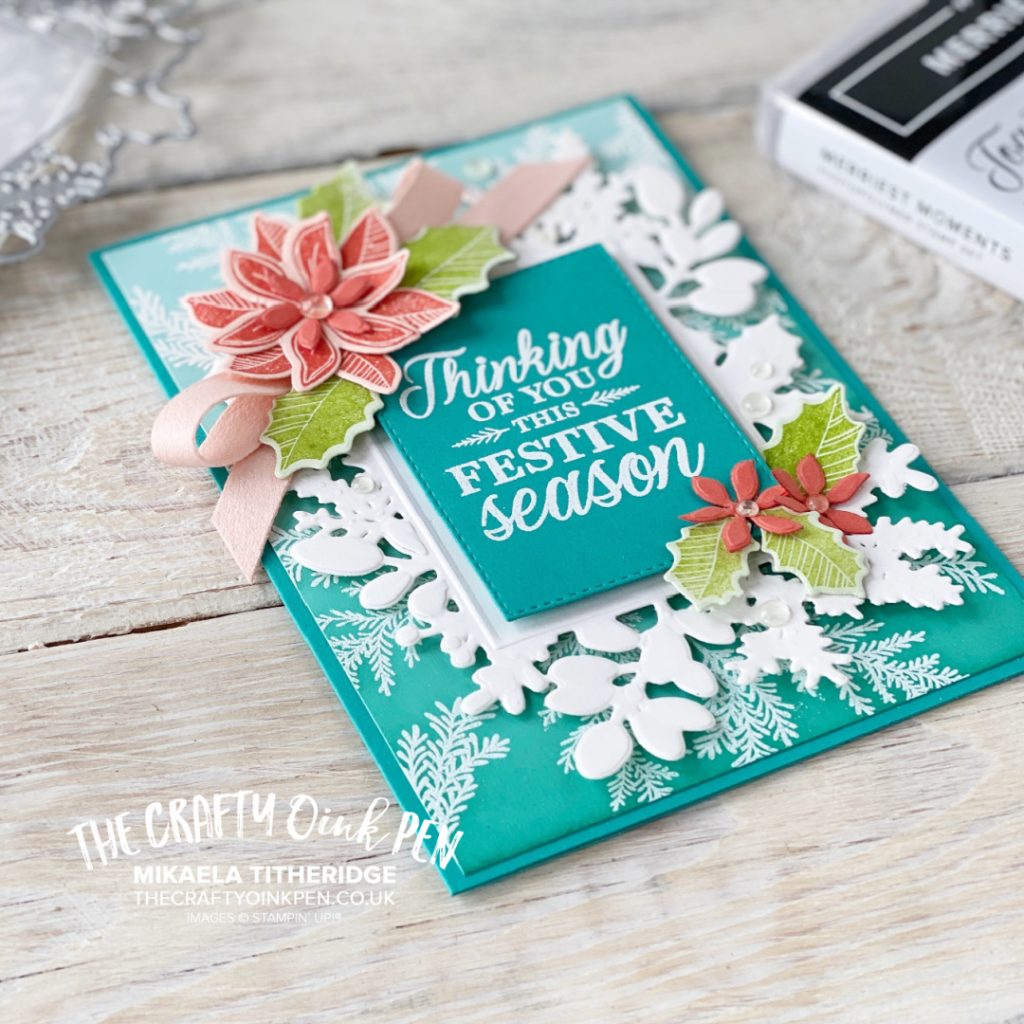 Emboss Resist Technique for a Christmas Card using Merriest Moments