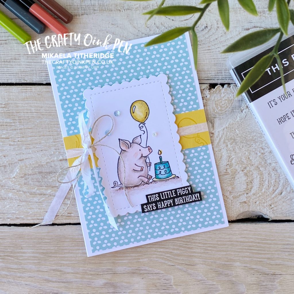 This Birthday Piggy Balloon and cake card