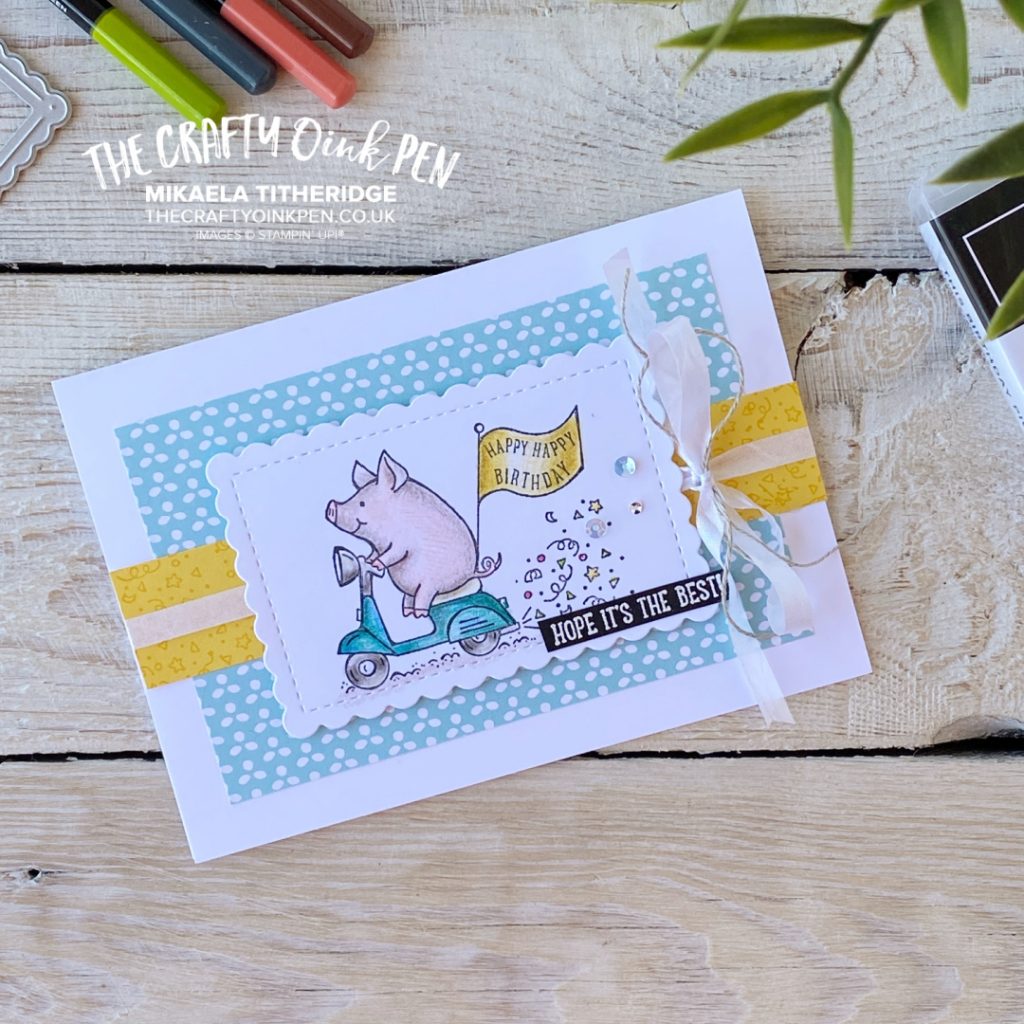 This Birthday Piggy scooter card