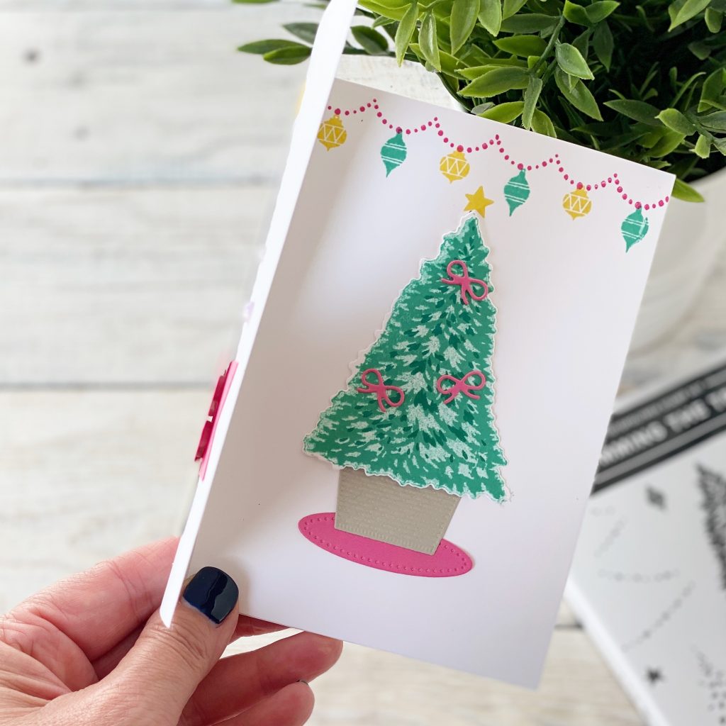 Trimming the Tree Christmas card Tri Fold