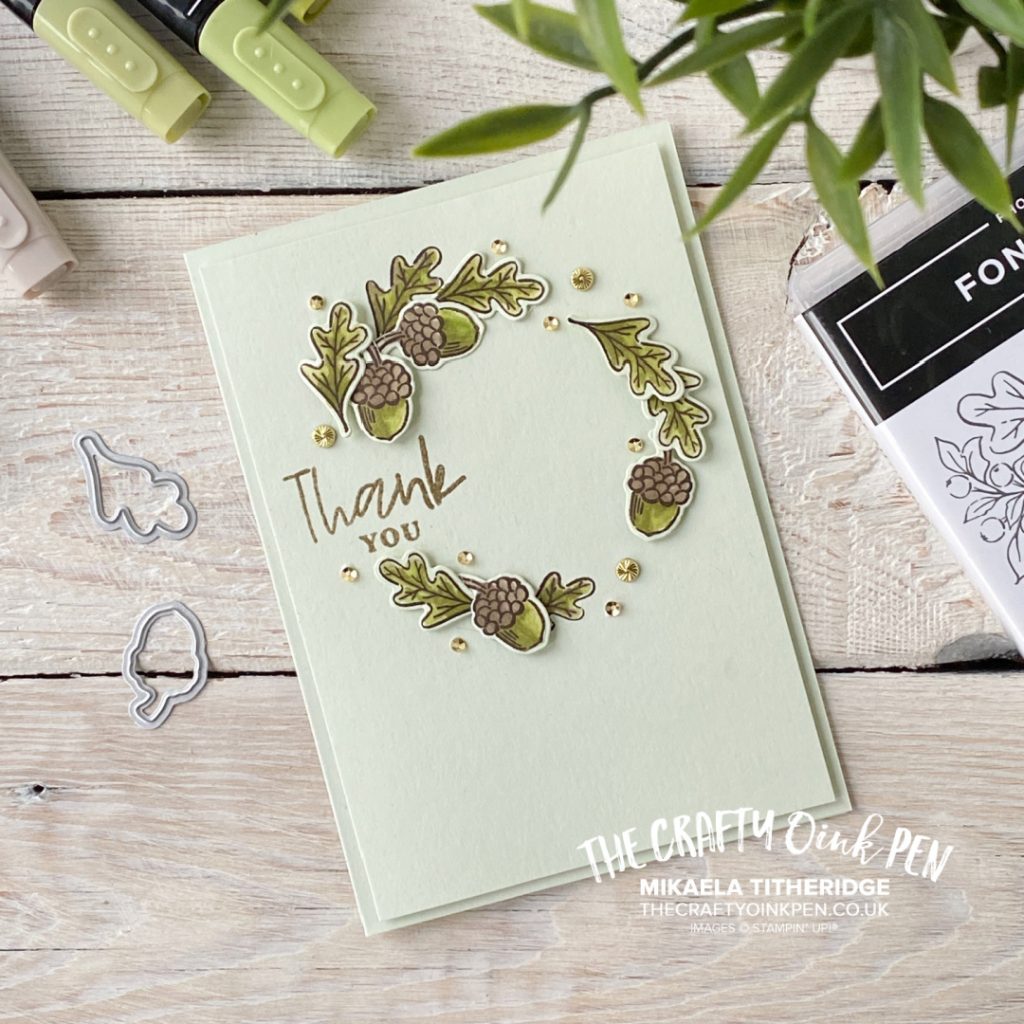 Stamping through the catalogue Thank you wreath