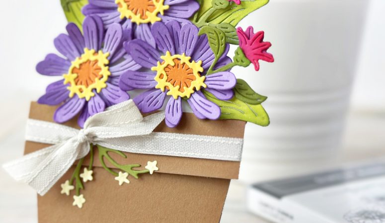 Simply Zinnia Plant Pot Card