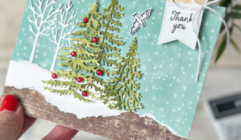 Frosted Forest Wintery Tree Christmas Card