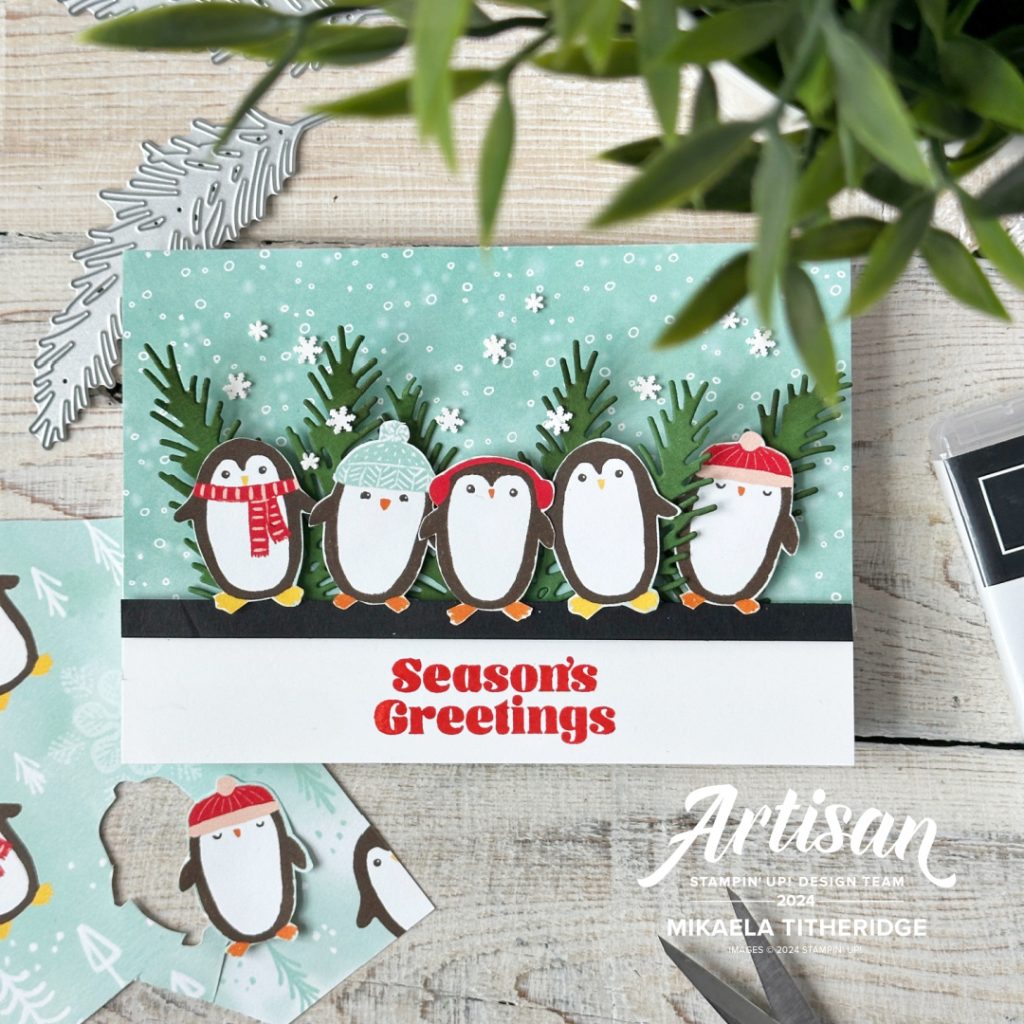 Snowy Wonder for a Snowy Scenes Penguin Christmas Card by The Crafty oINK Pen