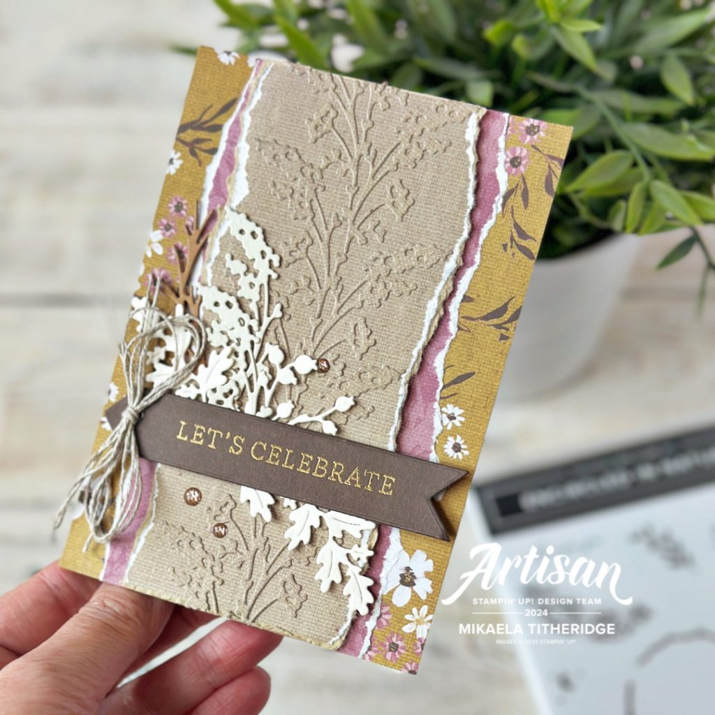 Faux Embossed handmade card by The Crafty oINK Pen using Encircld in Nature by Stampin' Up!