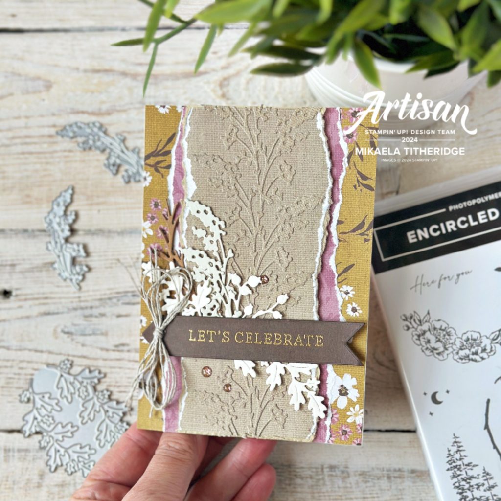 Faux Embossed Encircled in Nature handmade card by The Crafty oINK Pen