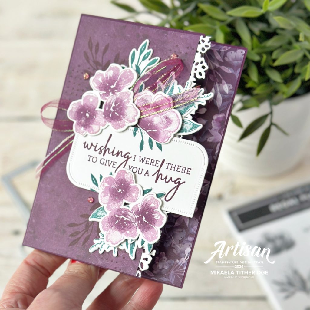 Handmade card using Regal Flora by The Crafty oINK Pen