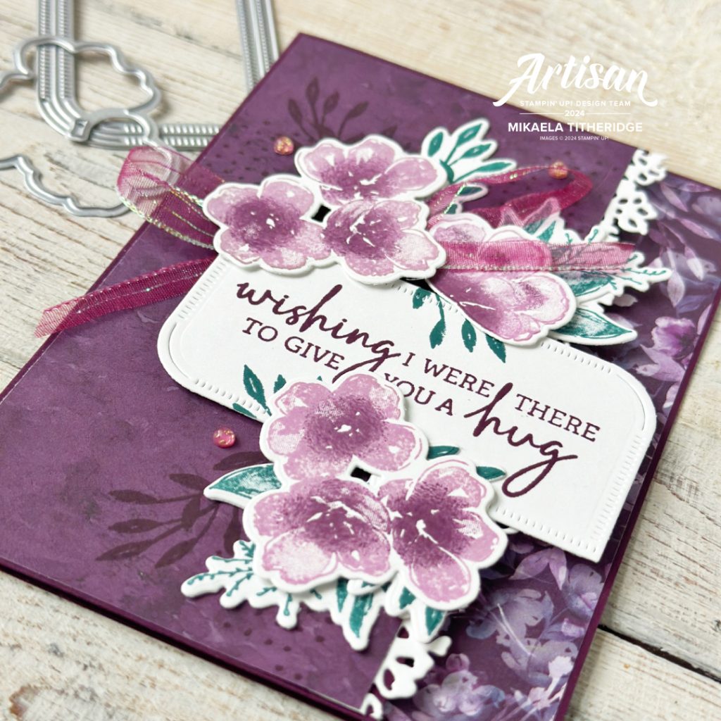 Handmade card using Regal Flora by The Crafty oINK Pen