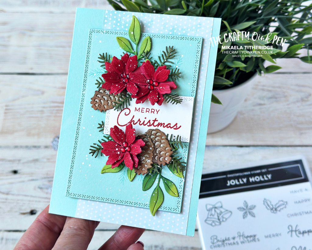 Handmade christmas card using Delicate Pines for GDP524 CASE Challenge by The Crafty oINK Pen