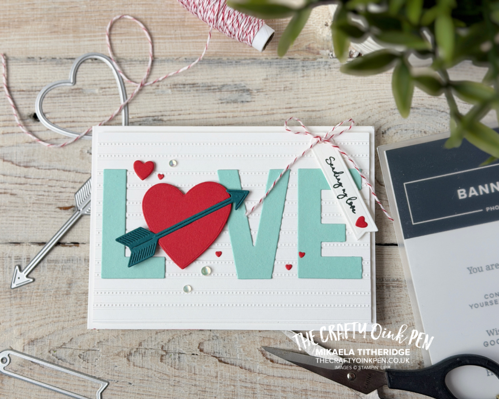 Handmade card for sending love using Endless Love Dies by The Crafty oINK Pen