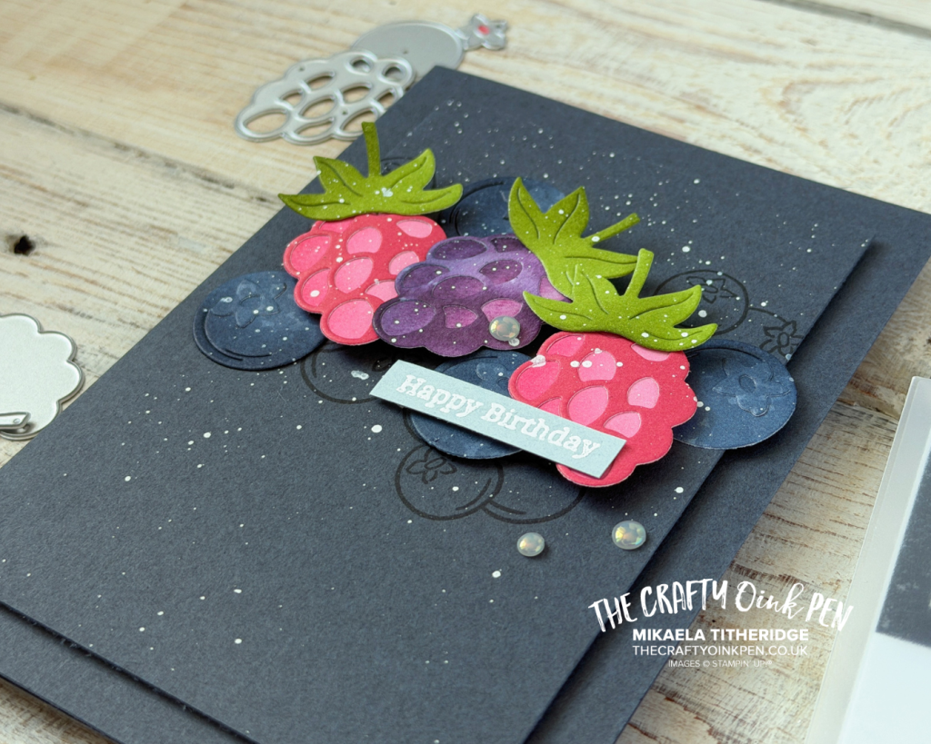 Birthday card of berries for sketch challenge GDP542 by The Crafty oINK Pen