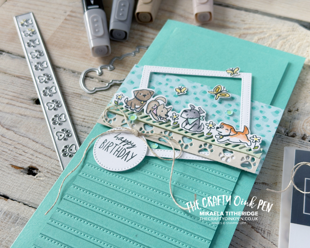 Creative Stamping Magazine commission card using Cutest Crew by The Crafty oINK Pen