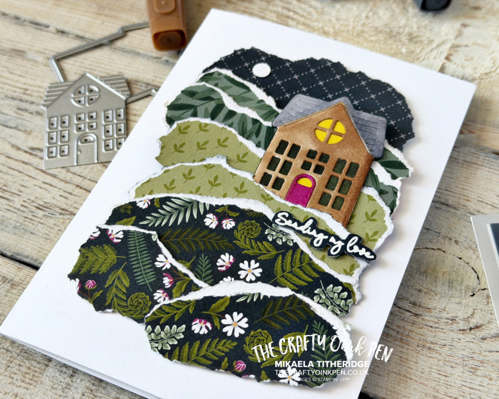 GDP562 Handmade card using Welcome Noel for a wholesome new home card by The Crafty oiNK Pen